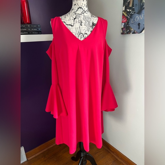 Lane Bryant Dresses & Skirts - Lane Bryant Cold Shoulder Bell Sleeve Dress